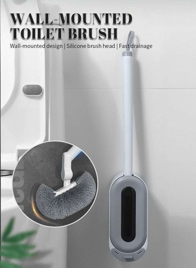 حامل فرشاة المرحاض للحمام، فرشاة تنظيف المرحاض مع صندوق تخزين، شعيرات من الألياف الدقيقة، يزيل البقع العنيدة - Image 2