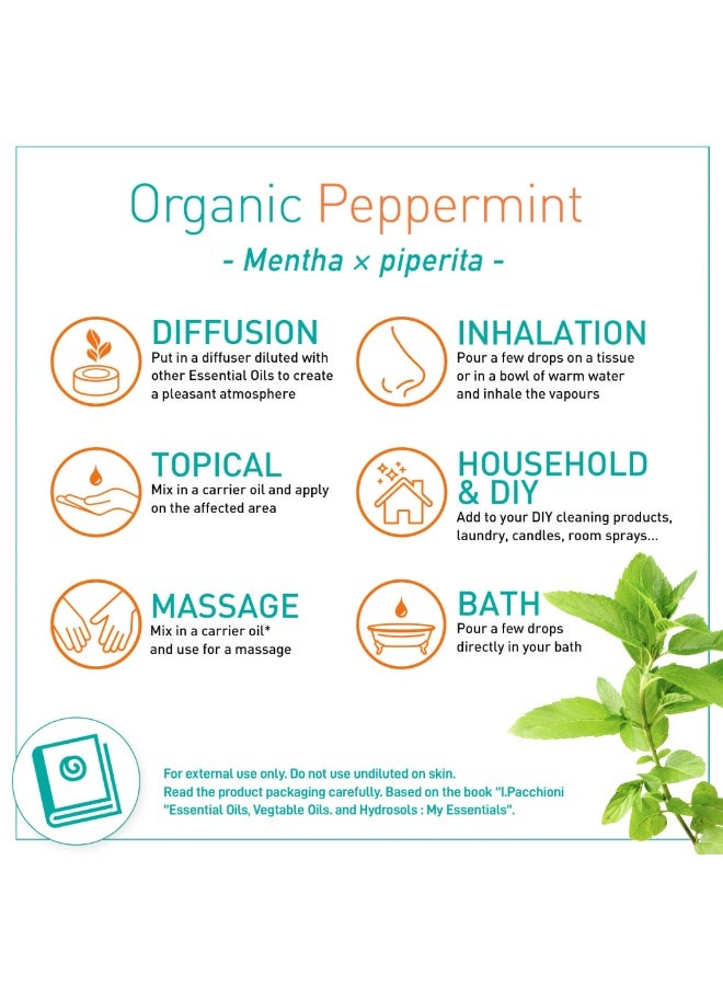 Puressentiel Organic Peppermint Essential Oil 10ml | 100% Pure & Natural, EOBBD Certified, Refreshing Aromatherapy | For Inhalation, Massage, Bath, 0.33 fl oz - Image 4