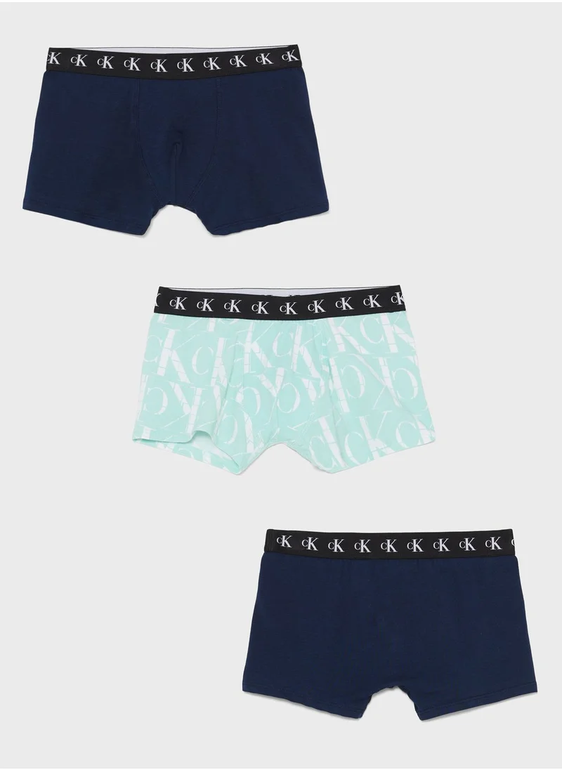 CALVIN KLEIN Youth 3 Pack Assorted Trunks