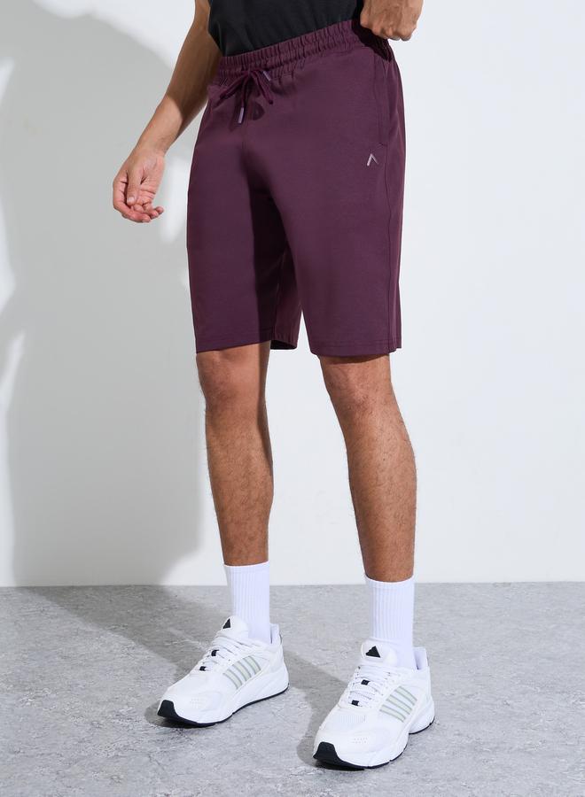 Styli Purple Activewear Sports Shorts with Drawstring - Image 1