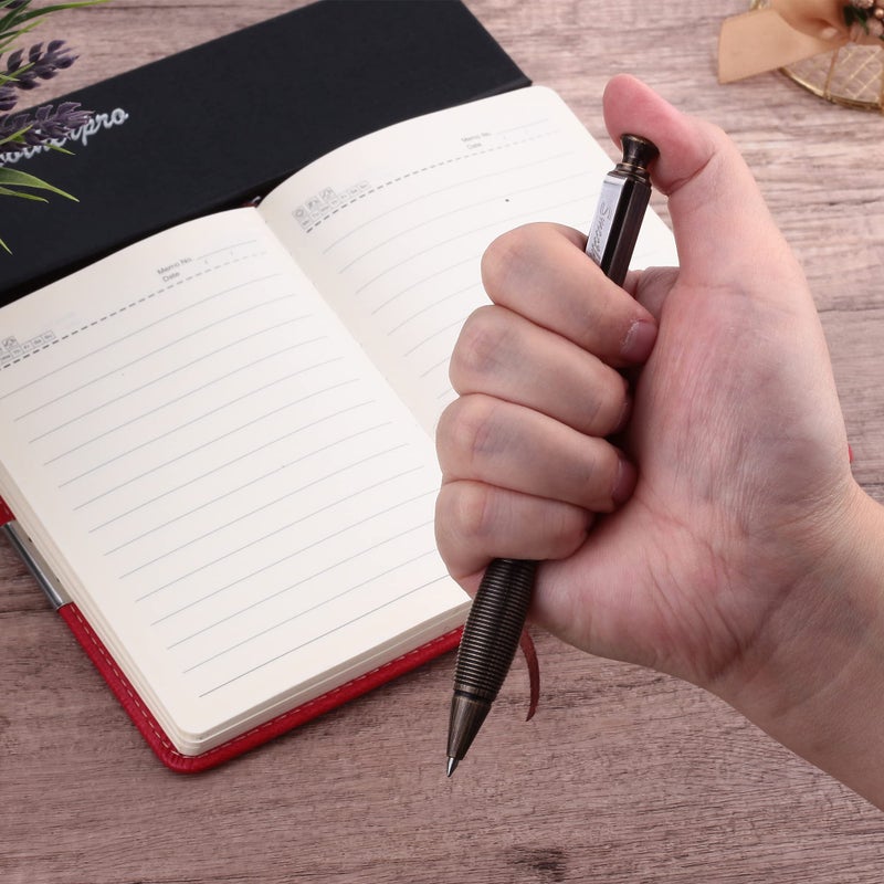 SMOOTHERPRO قلم حبر جاف قابل للسحب SMOOTHERPRO، قلم نحاسي صلب متوافق مع إعادة تعبئة Pilot G2، قلم ثقيل الوزن ليد مرتعشة أو باركنسون أو التهاب المفاصل، ذهبى (PRG130NL) - Image 5