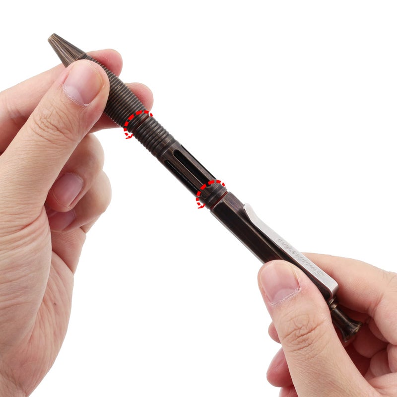 SMOOTHERPRO قلم حبر جاف قابل للسحب SMOOTHERPRO، قلم نحاسي صلب متوافق مع إعادة تعبئة Pilot G2، قلم ثقيل الوزن ليد مرتعشة أو باركنسون أو التهاب المفاصل، ذهبى (PRG130NL) - Image 4