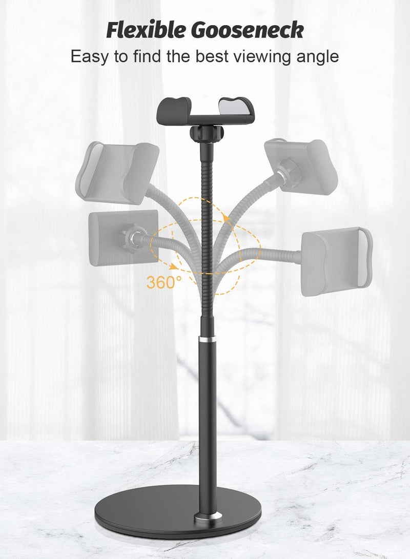 Excefore Cell Phone Stand, Adjustable Height & Angle Phone Holder Flexible Arm Universal Phone Stand for Desk, Aluminum Alloy Desktop Cell Phone Holder Compatible with 3.5"-6.5" Device - Image 3