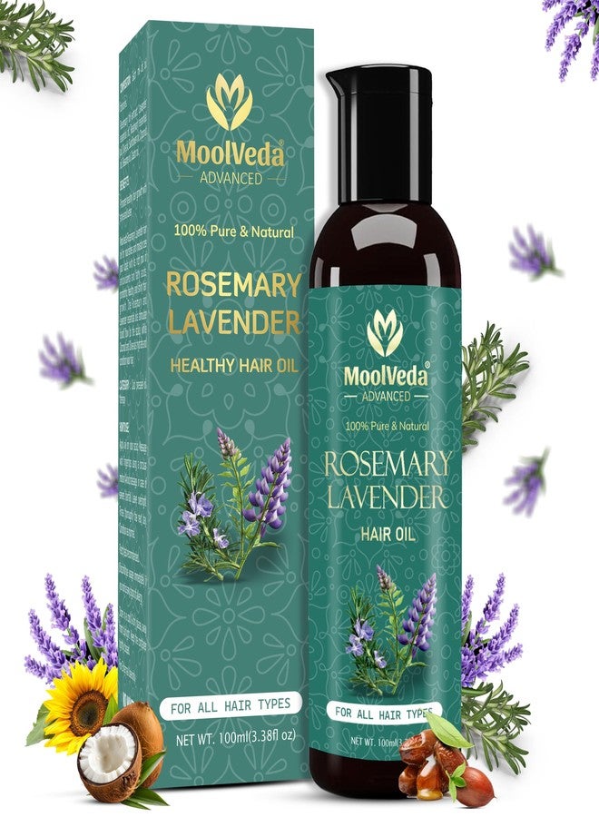 Moolveda Rosemary Lavender Hair Oil For Healthy Hair, Scalp Nourishment, Hair Growth - 100% Pure & Natural Undiluted Cold Pressed Oil, 100Ml - Image 1