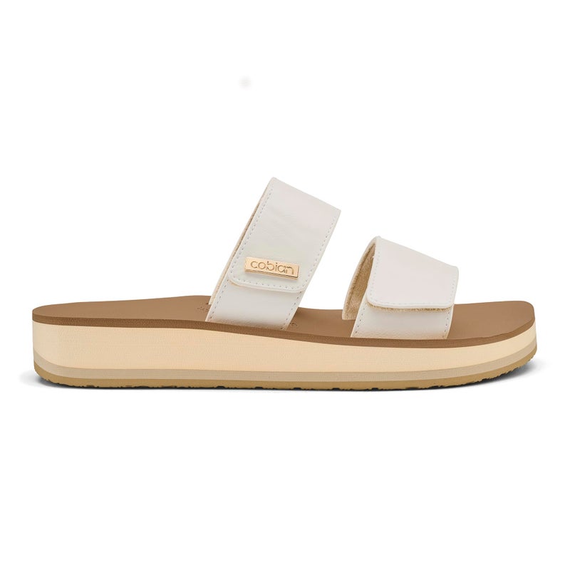 Cobian Dana Rise â€“ Womenâ€™s Adjustable Flatform Sandals â€“ Supportive Slip-On Sandals for Women With Arch Support, White, 9 - Image 3