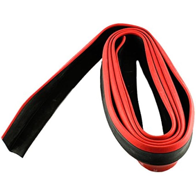 Xotic Tech Car Bumper Protector, 1 x 8ft Rubber Front Bumper Lip Spoiler Splitter Chin Trim, Universal Black Red - Image 3