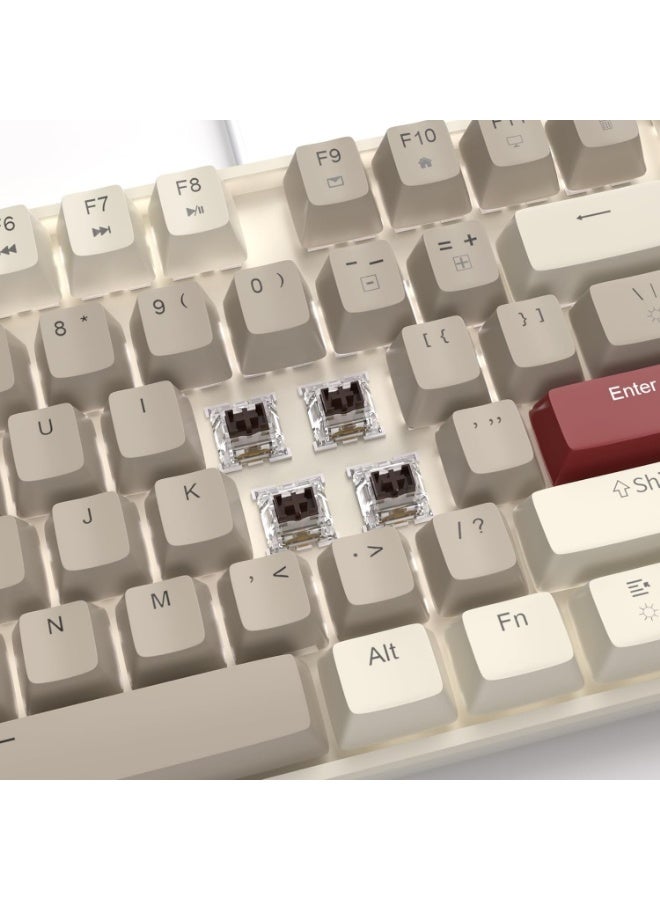 MageGee MageGee 75% Mechanical Gaming Keyboard, Brown Switch, LED White Backlit, 87 Keys Compact TKL Wired Computer Keyboards for Windows Laptop PC Gamer - Brown  - Image 2