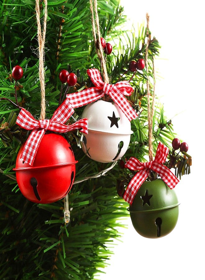 Wonsunss 18 PCS Christmas Jingle Bells Ornaments in Red White Green Ornaments Christmas Tree Bells Pendant,Christmas Holiday Party Supplies for Christmas Tree Decor,Wreath,Window Memorial Ornament(Bell-Mix) - Image 1