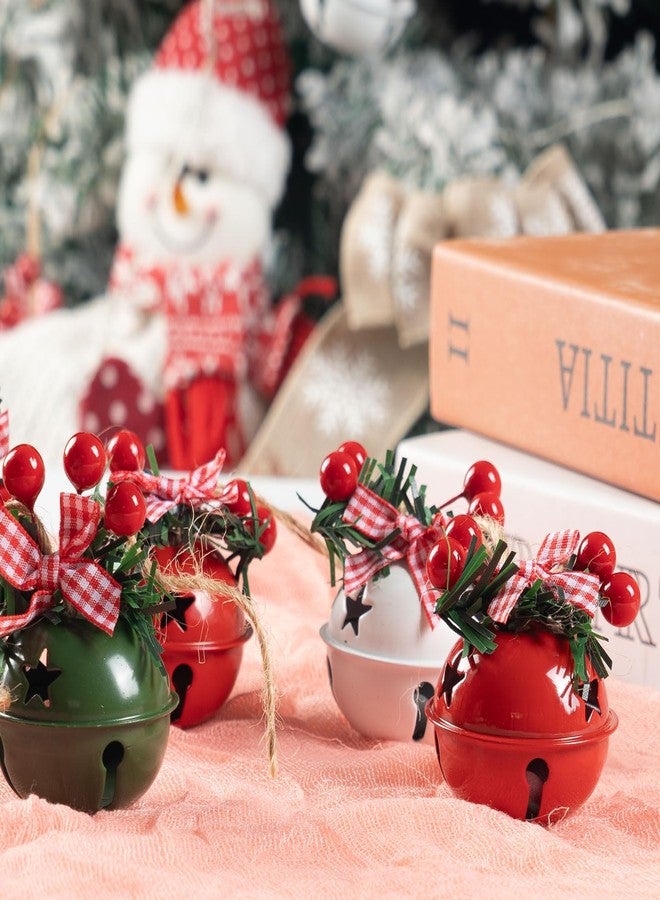 Wonsunss 18 PCS Christmas Jingle Bells Ornaments in Red White Green Ornaments Christmas Tree Bells Pendant,Christmas Holiday Party Supplies for Christmas Tree Decor,Wreath,Window Memorial Ornament(Bell-Mix) - Image 3
