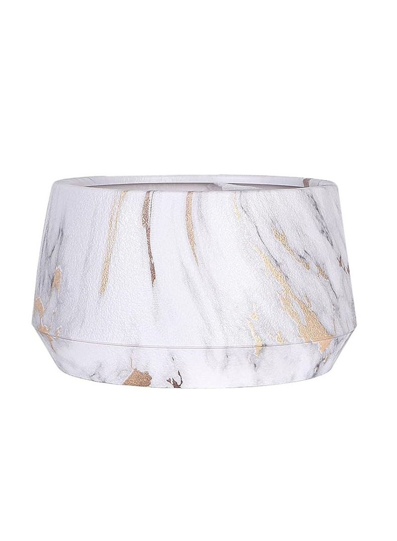 FEND Elegant Marble Style Plastic Plant Pot with Gold Accents Modern Decorative Planter for Indoor & Outdoor - Image 1