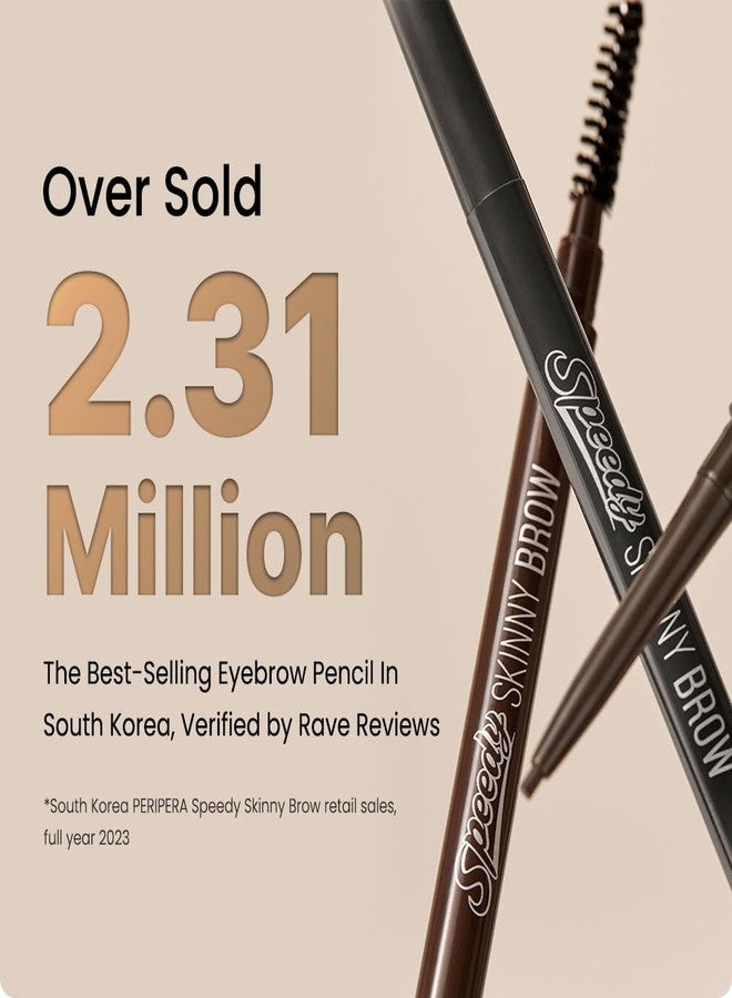 PERIPERA Speedy Skinny Brow (02 Dark Brown), 1.5mm Precise Eyebrow Pencil, Dual-Sided Fine Tip Shades, Define Fills Brow Make up - Image 3