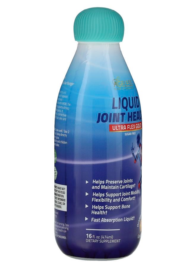 Ageless Foundation Laboratories Liquid Joint Health Ultra Flex Gold Sugar Free Orange 16 fl oz (474 ml)  - Image 2