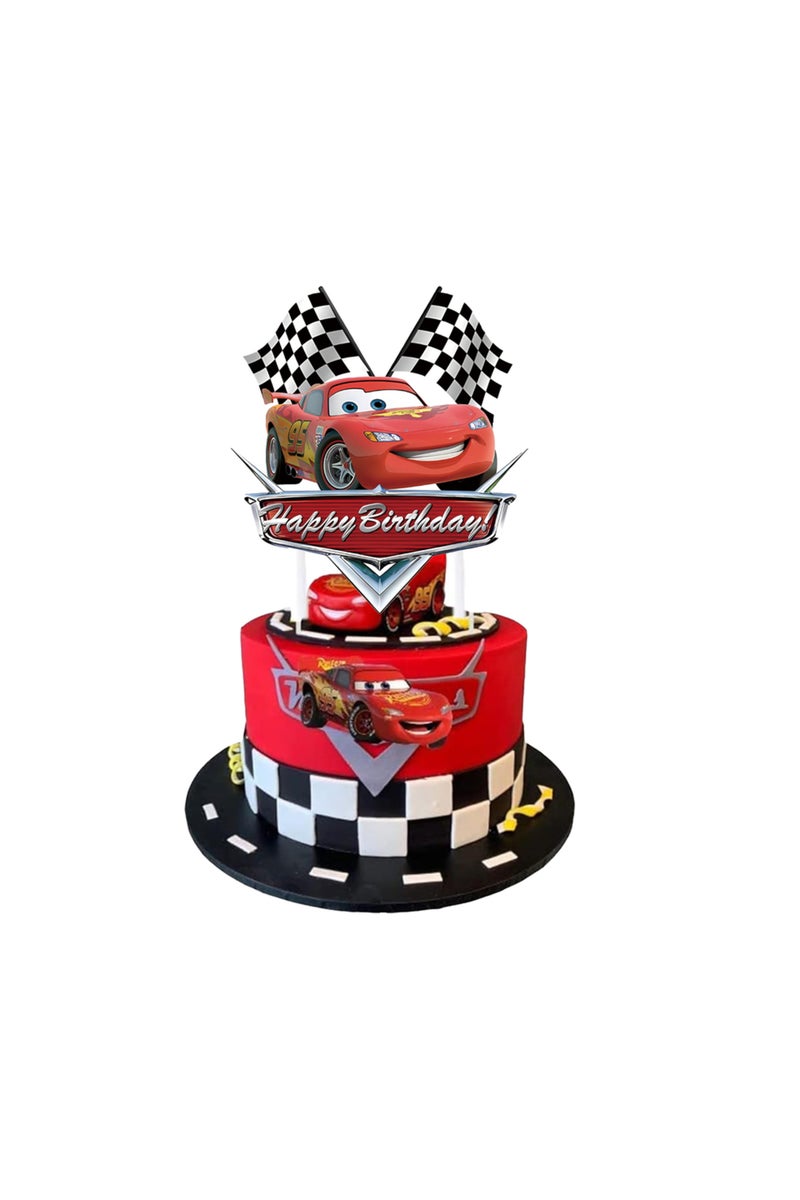 1pc Cake Topper Disney 1set Lightning Mcqueen Theme Birthday Cake Insert Family Birthday Party Theme