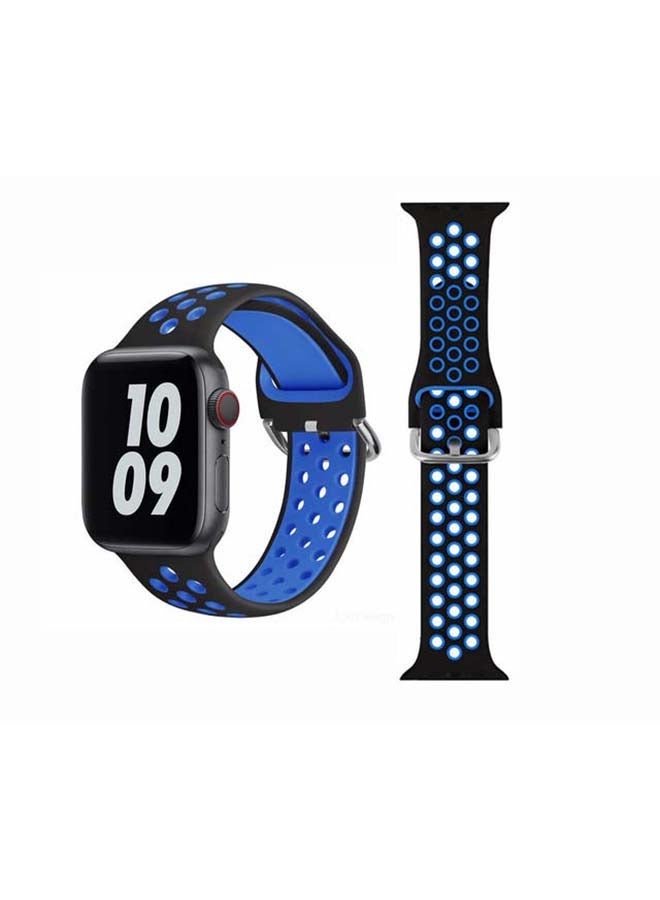 إسكدنيا Replacement Band For Apple Watch Series 6/SE/5/4/3/2/1 40/38mm Black/Blue - Image 1