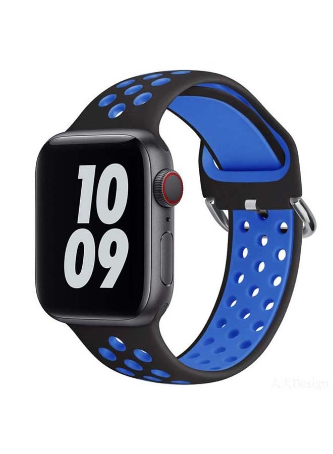 إسكدنيا Replacement Band For Apple Watch Series 6/SE/5/4/3/2/1 40/38mm Black/Blue - Image 2
