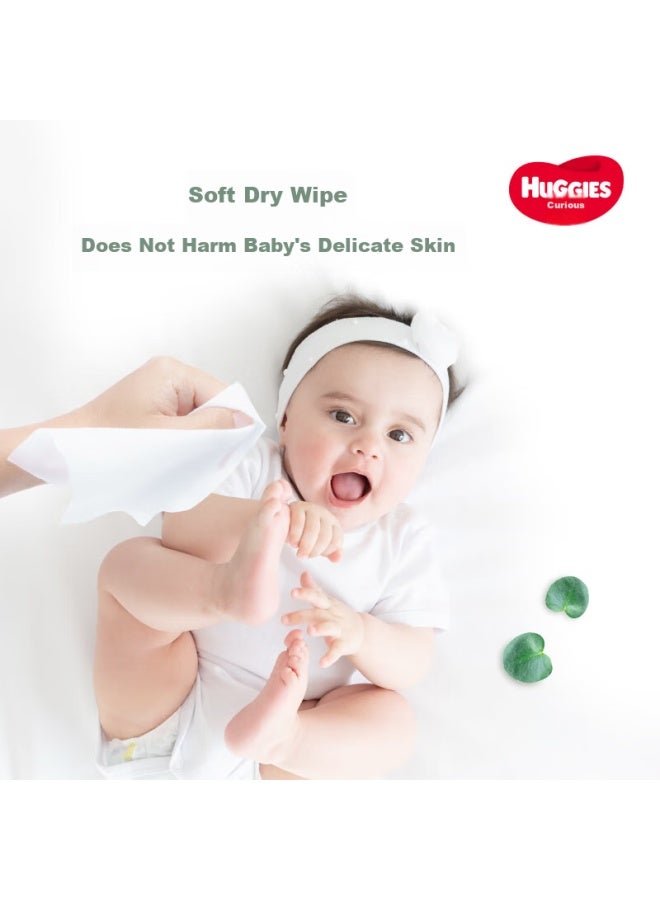 HUGGIES Haoqi Xiaosenlin 80 Sheets 12 Packs Baby Cotton Soft Wipes, Wet And Dry Use, Extra Large And Thick, Plant Fiber, Family Pack - Image 3