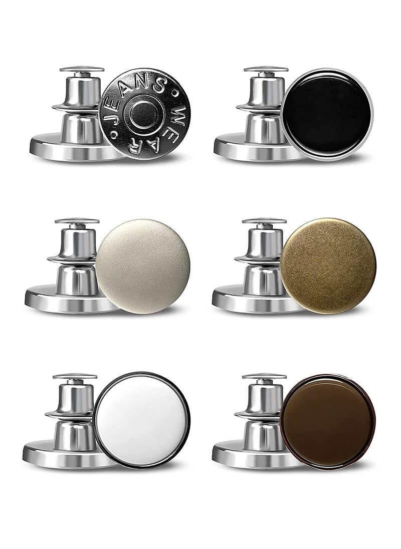 Alloy Jeans Waist Adjustment bu ttons, Instant bu ttons, Set Perfect Fit Instant bu tton, Can be Applied to Materials, Easy to Use, No Sew Needed, No Tools Required, 8PCS - Image 1