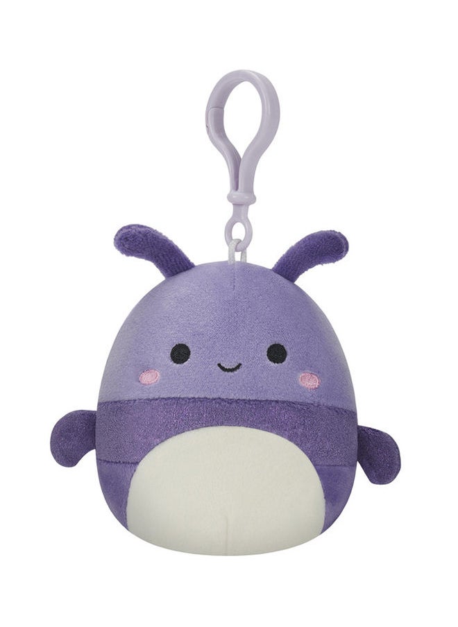 Squishmallows Axel Purple Beetle Clip On Plush - 3.5"  - Image 1