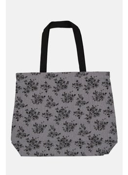 Women Floral Tote Bag 45H x 55 L x 17 W Cm, Grey