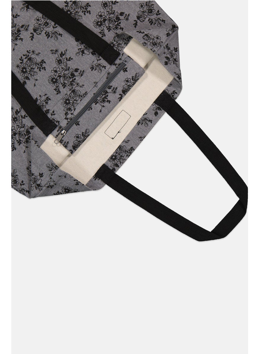DAKINe - Women Floral Tote Bag 45H x 55 L x 17 W Cm, Grey - Image 1