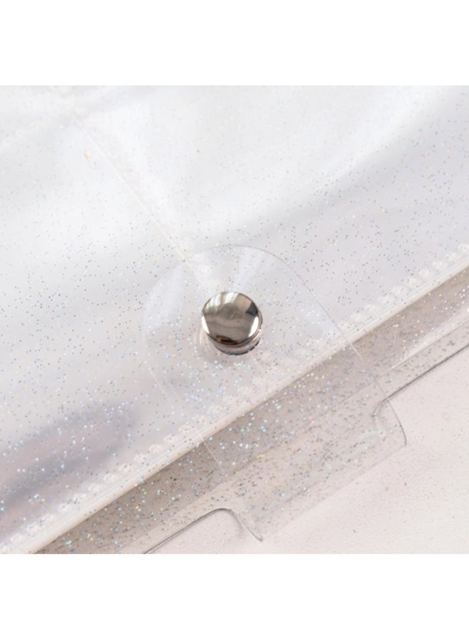 Unity Small Simple Standard 3 Inch 5 Inch Transparent Glitter Photo Album 6 Hole Loose-leaf Pocket Pvc Small Card Book - Image 3