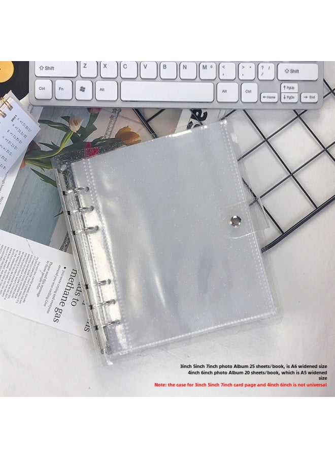 Unity Small Simple Standard 3 Inch 5 Inch Transparent Glitter Photo Album 6 Hole Loose-leaf Pocket Pvc Small Card Book - Image 1