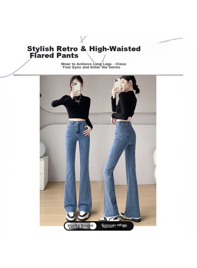 Yishangmei Micro Flare Jeans For Women, Spring And Autumn New High-waisted Slim-fit Harem Pants, Flared Trousers For Pee Women - Image 2