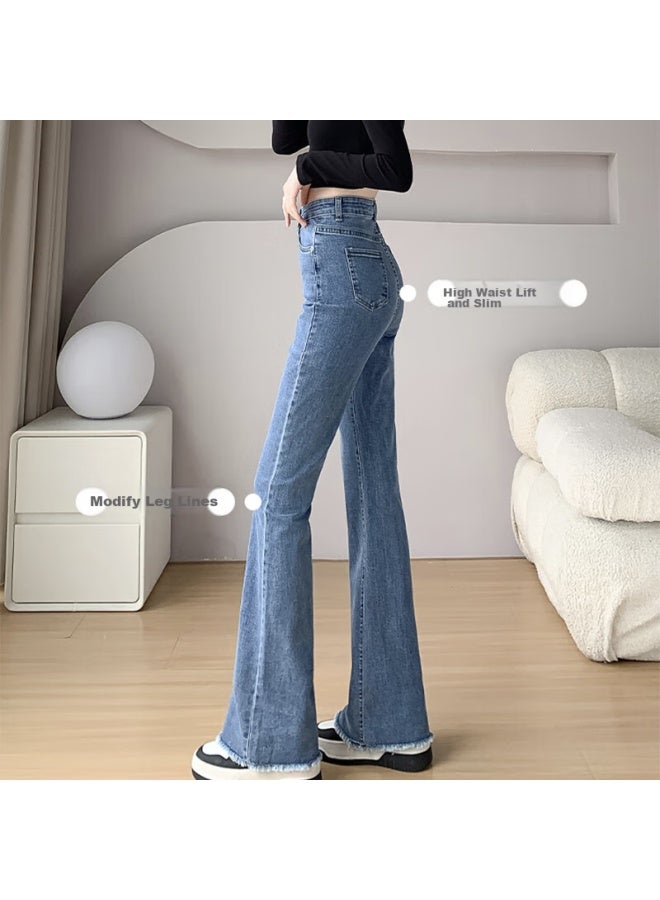 Yishangmei Micro Flare Jeans For Women, Spring And Autumn New High-waisted Slim-fit Harem Pants, Flared Trousers For Pee Women - Image 5