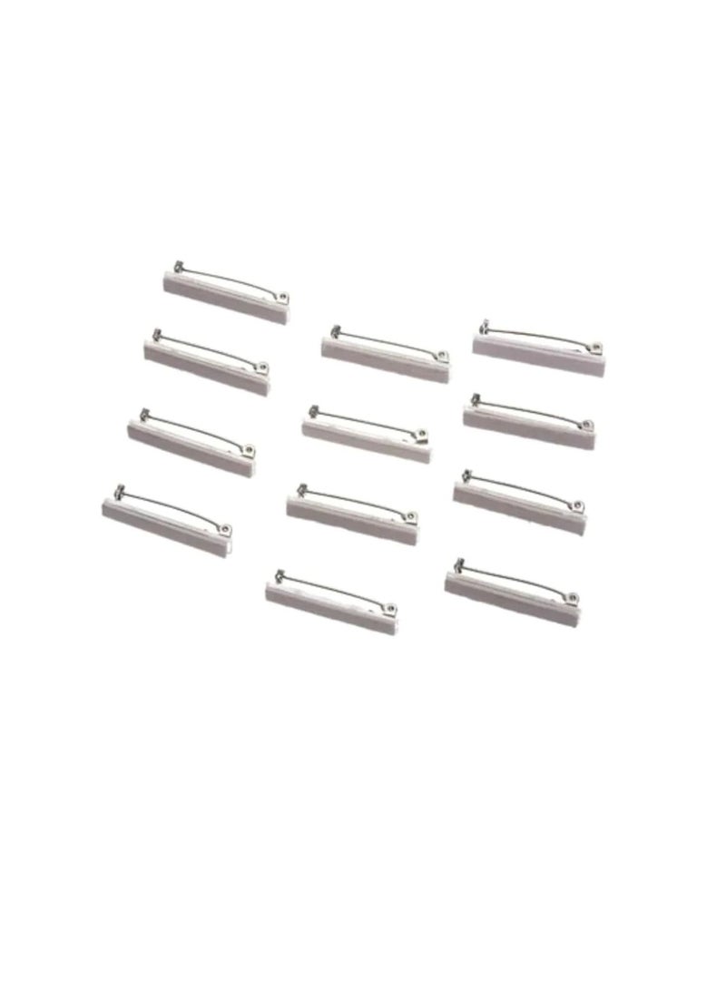 Bar Pins with Adhesive Backs Nickel 1.5 inches 12 pieces - Image 1