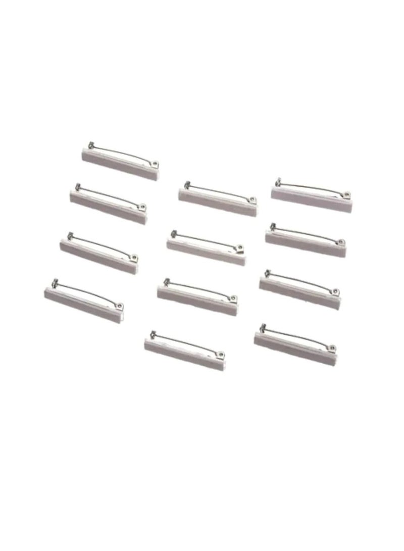 Bar Pins with Adhesive Backs Nickel 1.5 inches 12 pieces - Image 2