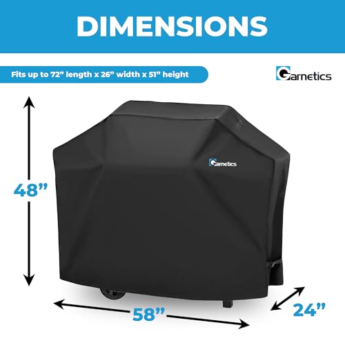 Garnetics Grill Cover for Outdoor Grill, BBQ Grill Covers for Outside, Grill Cover 58 Inch, BBQ Covers Waterproof Heavy Duty Waterproof, Small to Large Durable and Convenient Universal Grill Covers - Image 3