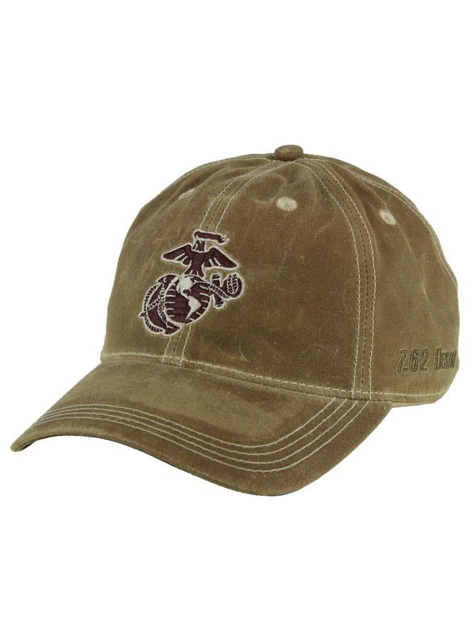 7.62 Design U.S. Marine Corps Eagle Globe & Anchor Waxed Cotton Baseball Cap Tan - Image 1