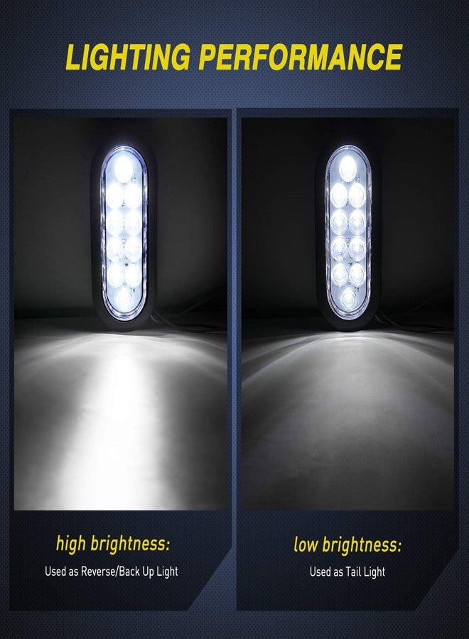 Nilight 6" Oval LED Trailer Tail Lights 10 LED w/Flush Mount Grommets Plugs Stop Turn Tail Reverse Back Up Trailer Lights for RV Truck Jeep (TL-25) - Image 5