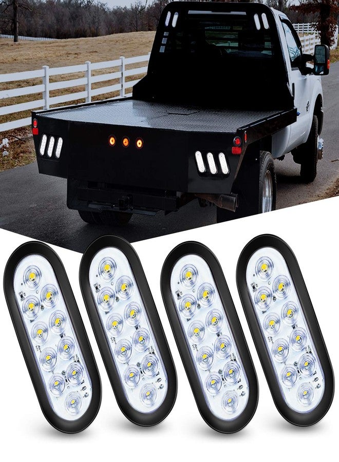 Nilight 6" Oval LED Trailer Tail Lights 10 LED w/Flush Mount Grommets Plugs Stop Turn Tail Reverse Back Up Trailer Lights for RV Truck Jeep (TL-25) - Image 1