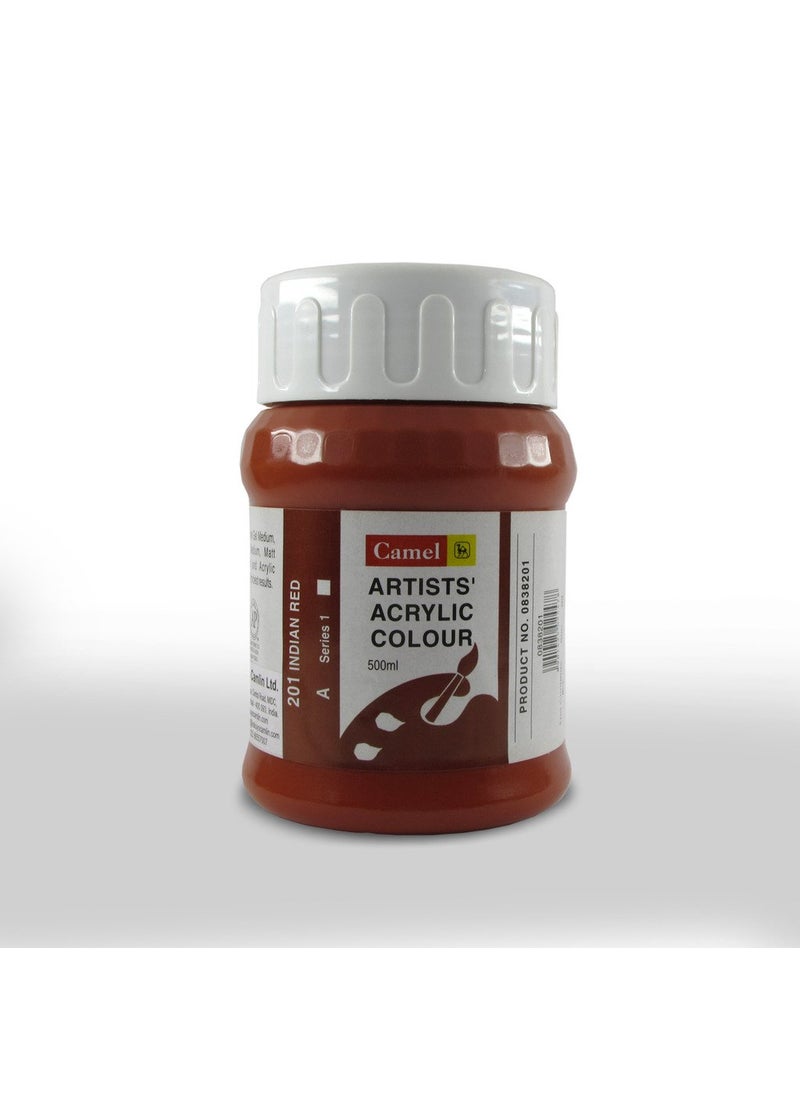 camel Camlin Kokuyo Artist Acrylic Colour 500 ml Series 1 Indian Red 