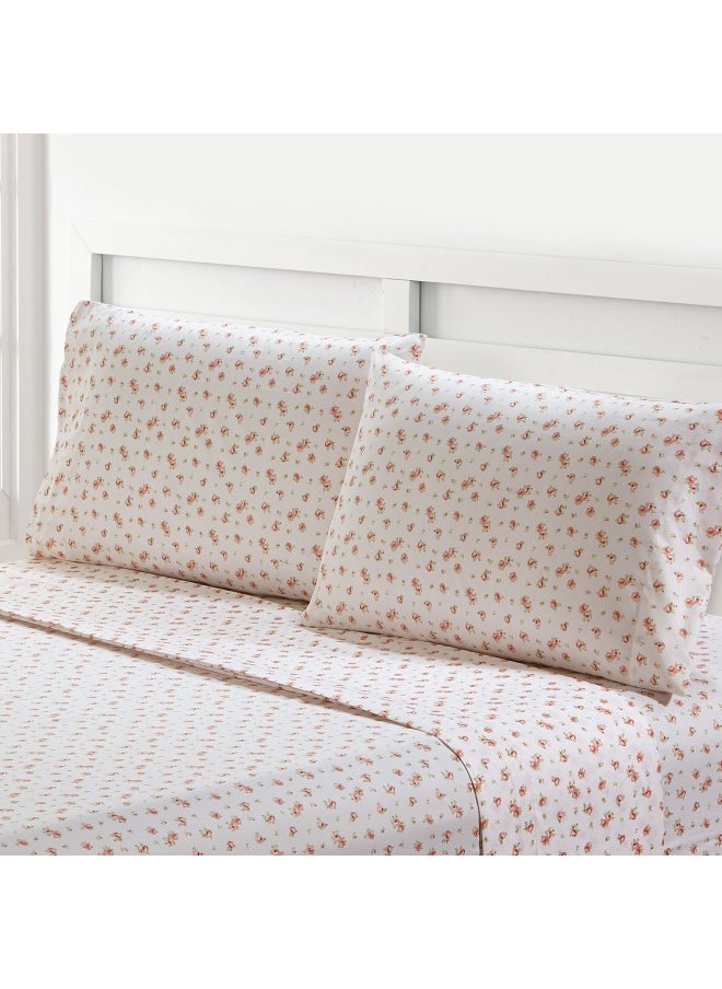 Modern Threads Soft Microfiber Rose Printed Sheets Luxurious Microfiber Bed Sheets Includes Flat Sheet Fitted Sheet With Deep Pockets And Pillowcases  - Image 2
