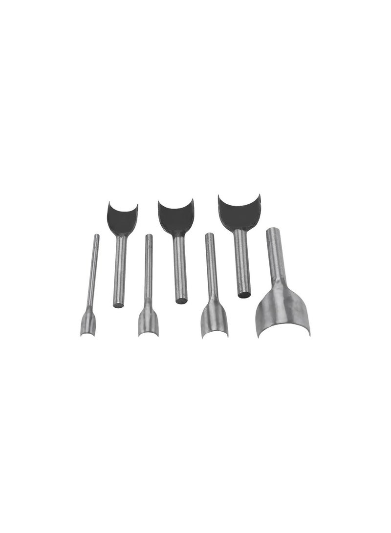 GGOOT Punch Strap Tools, Durable And Solid Steel Cutter Punch, 7Pcs /Set Half-Round Cutter Wear- Card Case for Wallet Belt Watchband - Image 2