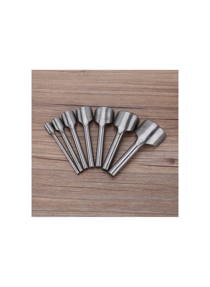GGOOT Punch Strap Tools, Durable And Solid Steel Cutter Punch, 7Pcs /Set Half-Round Cutter Wear- Card Case for Wallet Belt Watchband - Image 5