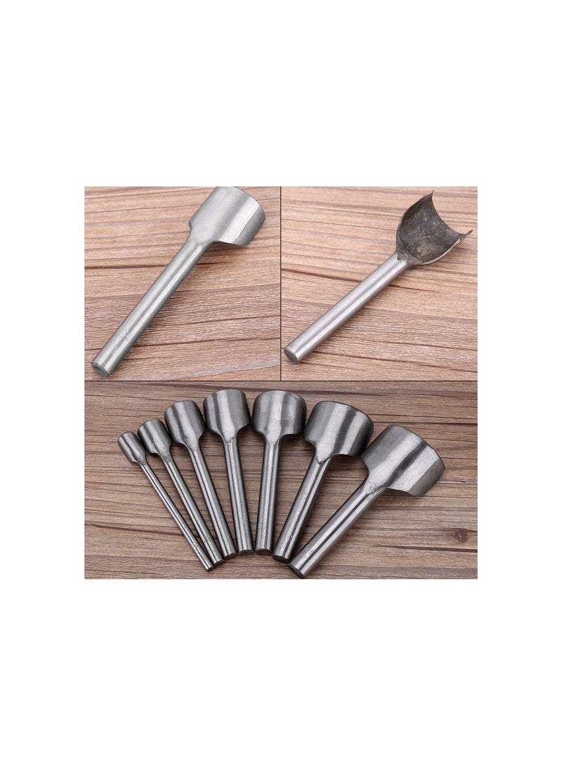 GGOOT Punch Strap Tools, Durable And Solid Steel Cutter Punch, 7Pcs /Set Half-Round Cutter Wear- Card Case for Wallet Belt Watchband - Image 4