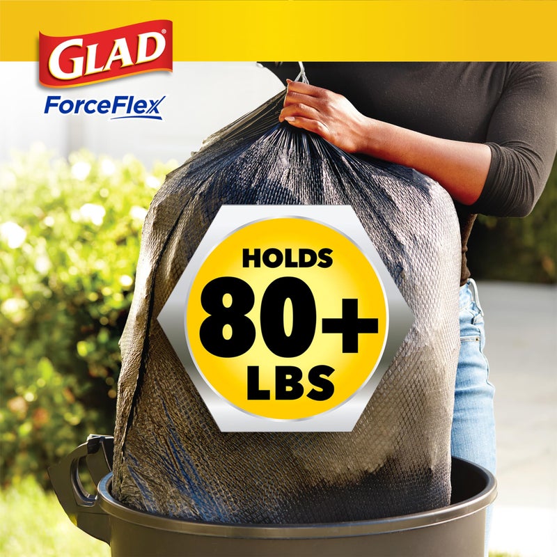 Glad Large 30 Gallon Trash Bags, Lemon Fresh Bleach Heavy Duty Garbage Bags, Forceflex with Drawstring, 50 Count (Packaging May Vary) - Image 4