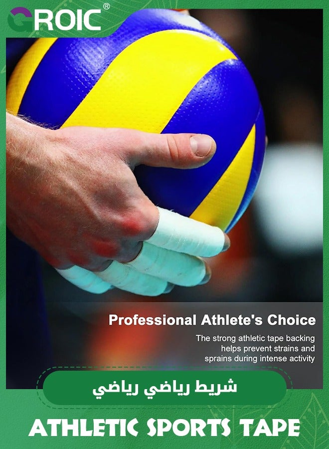 GROIC 6 Pack Athletic Sports Tape, Kinesiology Tape, Athletic & Medical Trainers & First Aid Tape for Injuries, Wrist Ankle Finger Tape, Easy to Tear & No Sticky Residue, 1.5 in X 10 Yards - Image 4