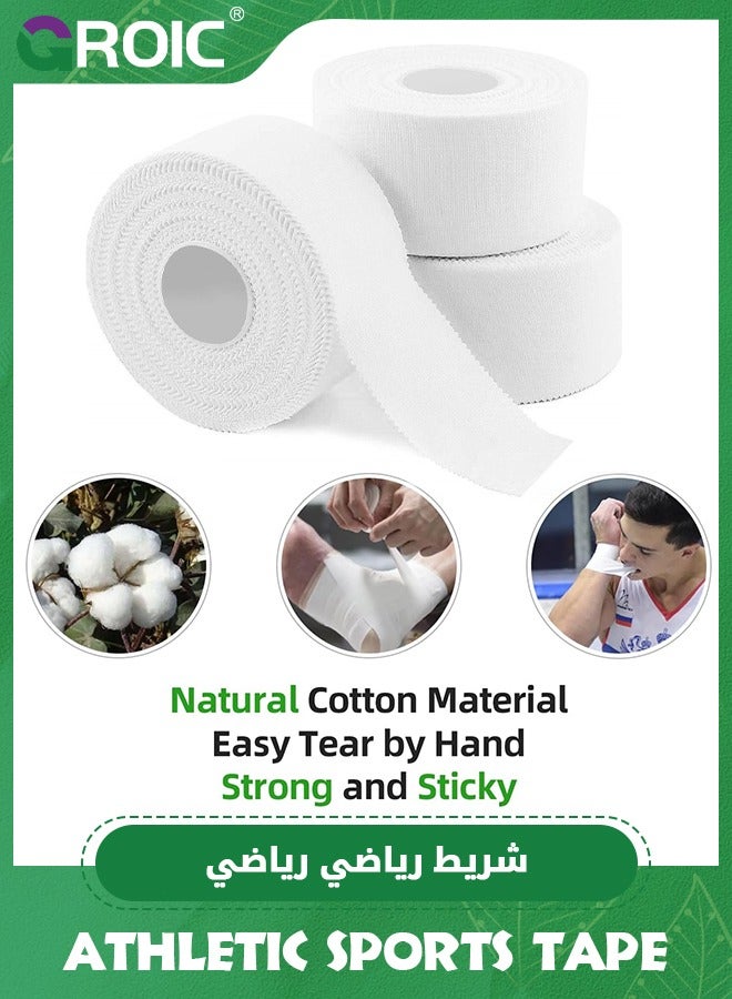 GROIC 6 Pack Athletic Sports Tape, Kinesiology Tape, Athletic & Medical Trainers & First Aid Tape for Injuries, Wrist Ankle Finger Tape, Easy to Tear & No Sticky Residue, 1.5 in X 10 Yards - Image 2