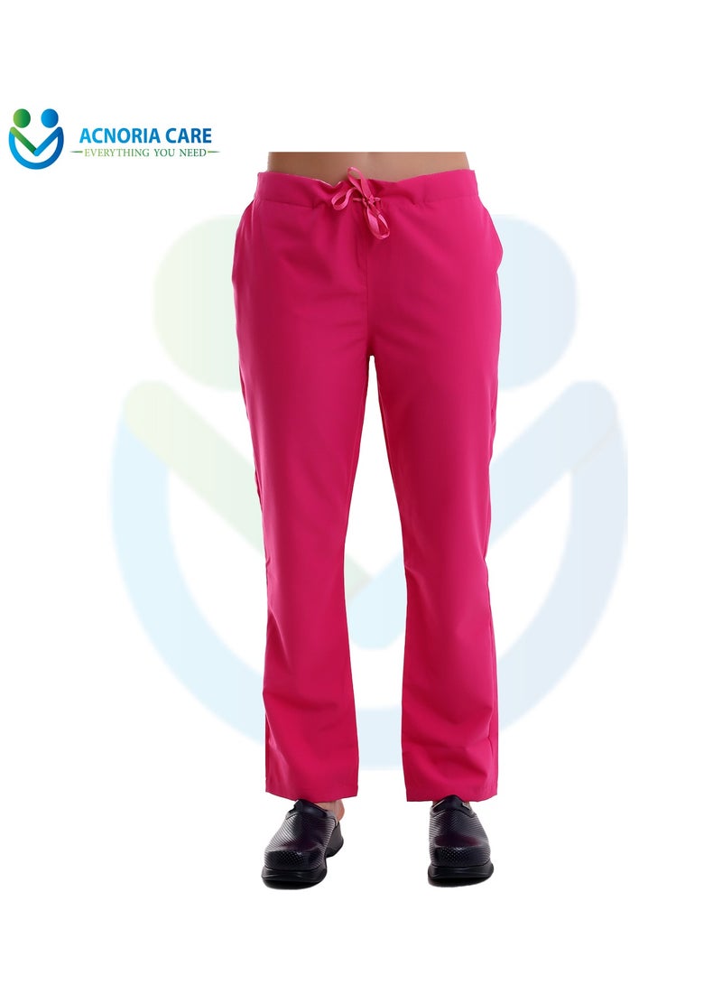 اكنوريا كير سكراب طبي نسائي مكون من قطعتين بلوزة وسروال 25% فيسكوز 75% بوليستر لون وردي - مقاس  L - من اكنوريا كير - Image 3