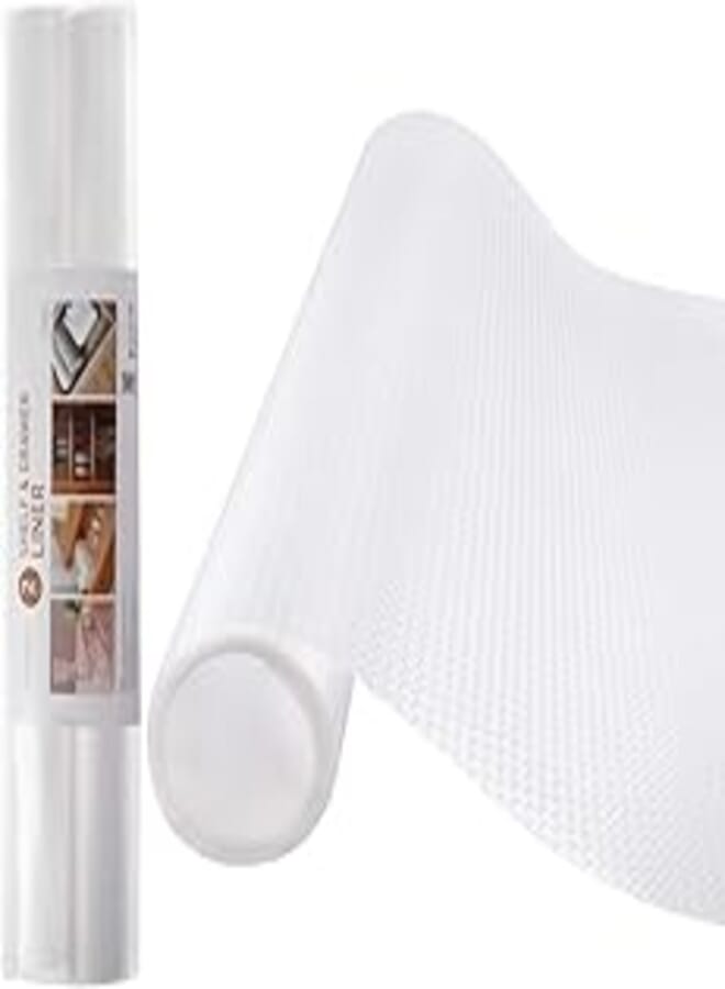 Hemoton 2 Rolls Cabinet Shelf Drawer Liner Non-Adhesive Waterproof Non-Slip EVA Mat Transparent 150x45 cm