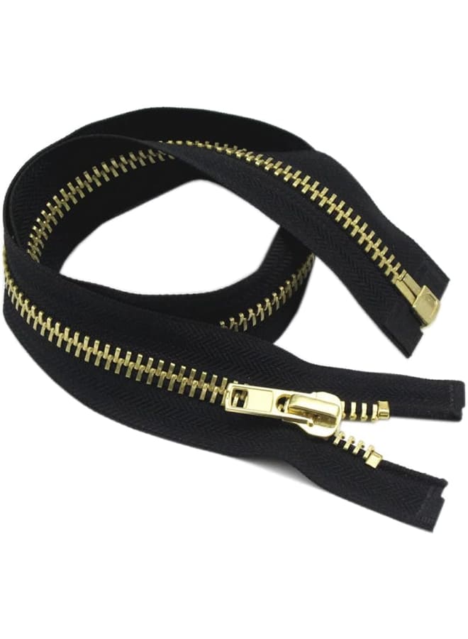 #10 22 Inch Brass Separating Jacket Zipper Y-Teeth Metal Zipper Heavy Duty Metal Zippers for Jackets Sewing Coats Crafts (22" Brass) - Image 5