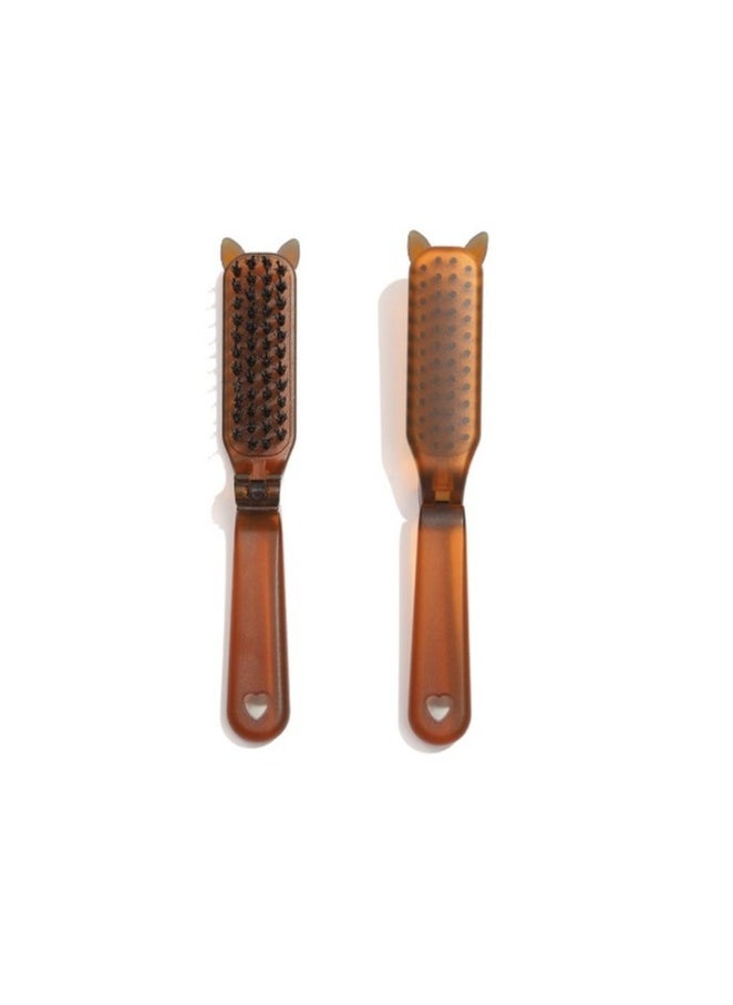 Generic Foldable Bristle Hair Brush - Anti-Static Travel梳子 for Sensitive Scalp, Compact & Portable Design, Gentle Detangling for All Hair Types  - Image 1