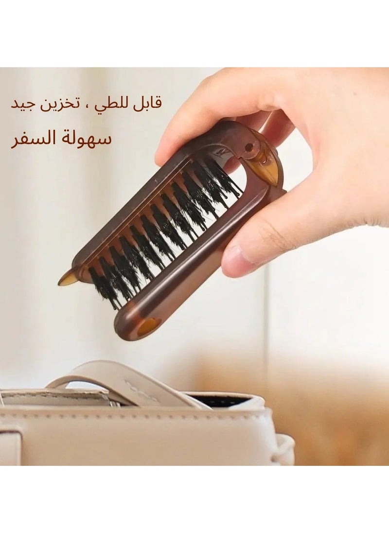 Generic Foldable Bristle Hair Brush - Anti-Static Travel梳子 for Sensitive Scalp, Compact & Portable Design, Gentle Detangling for All Hair Types  - Image 2