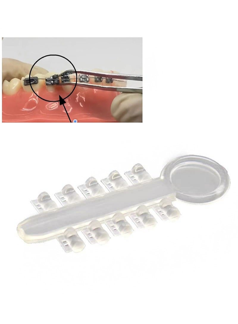 HaLunhi 20 Sticks (200pcs）Orthodontic Rotation Wedges Elastic Rubber Bands Ligature Rotary Torsion Pad（Transparent） - Image 1