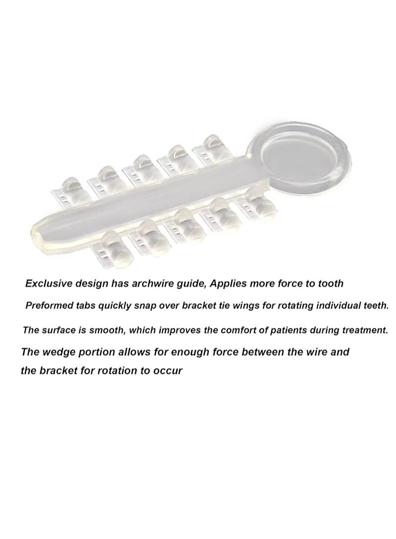 HaLunhi 20 Sticks (200pcs）Orthodontic Rotation Wedges Elastic Rubber Bands Ligature Rotary Torsion Pad（Transparent） - Image 2