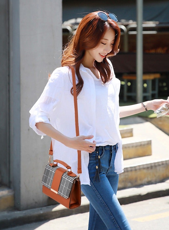 DUNISO Crossbody bag for women,  magnetic button shoulder bag，PU leather bag, handbag with three pockets inside, with adjustable shoulder strap, suitable for shopping, dating, and work，20*15*7.5cm  - Image 2